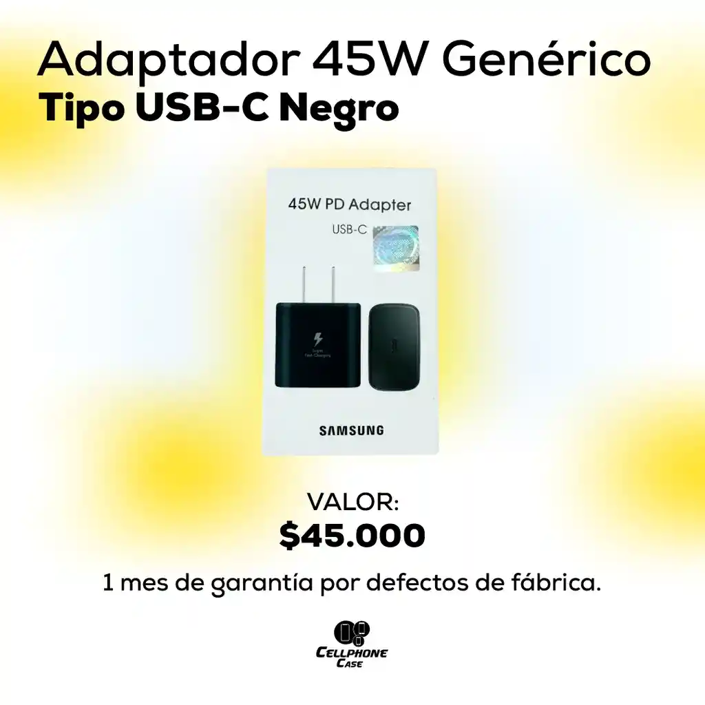 Adaptador 45w Usb-c Genérico Negro