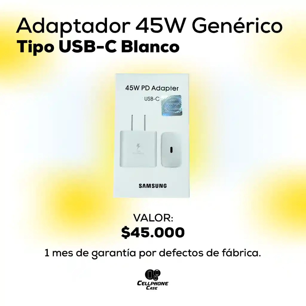 Adaptador 45w Usb-c Genérico Blanco