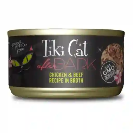 Lata Tiki Cat After Dark Chicken Beef Recipe In Broth 80 Gr