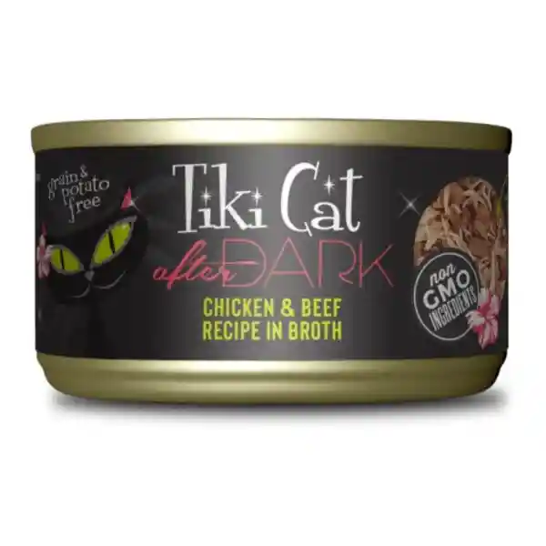 Lata Tiki Cat After Dark Chicken Beef Recipe In Broth 80 Gr