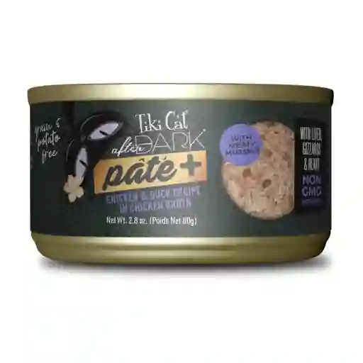 Lata Tiki Cat After Dark Pate Chicken Duck Recipe In Chicken Broth 80 Gr