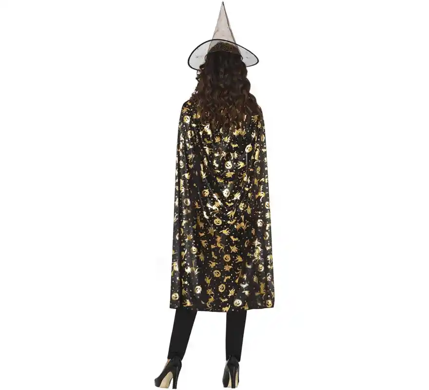 Capa Y Sombrero Para Disfraz De Bruja Perfecto Halloween