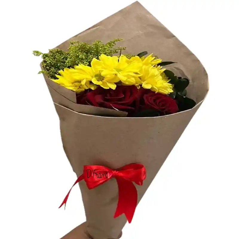 Bouquet De Margaritas Y Rosas