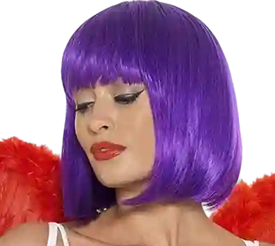 Halloween Hora Loca Peluca Corta Lisa Morada
