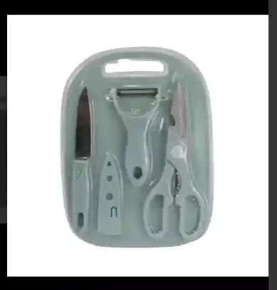 Set De Tabla Para Picar + Tijeras Pelador Y Cuchillo