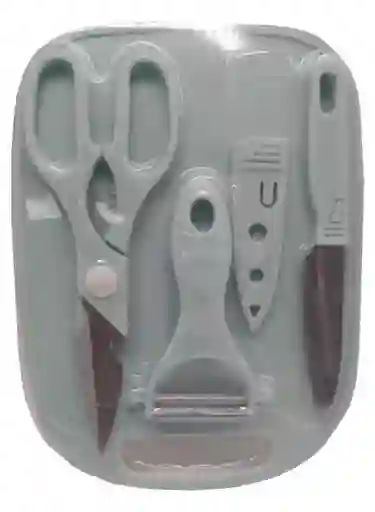 Set De Tabla Para Picar + Tijeras Pelador Y Cuchillo