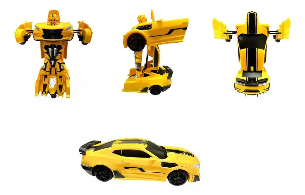 Carro Robot Transformable Bumblebee A Control Remoto Con Sonidos Y Luces