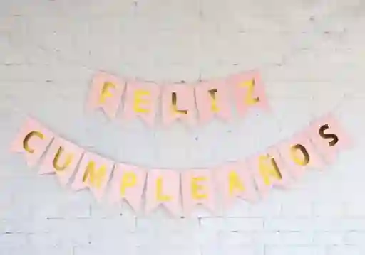 Guirnalda Feliz Cumpleaños Rosada Grande