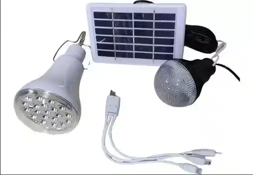 Bombillo Led Recargable 3w Panel Solar Cargador Usb 5v Supli