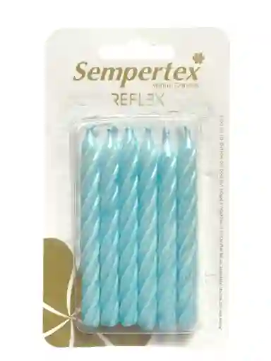 Vela Espiral Perla Azul X 6 Sempertex