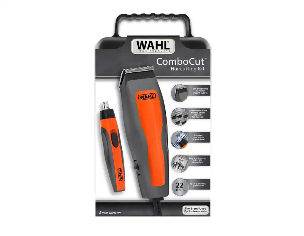 Maquina Wahl Kit 2 En 1 Combo Cut 22 Piezas Color Negro