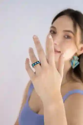 Anillo Azul Margaritas