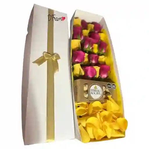 Caja De Rosas Con Chocolates