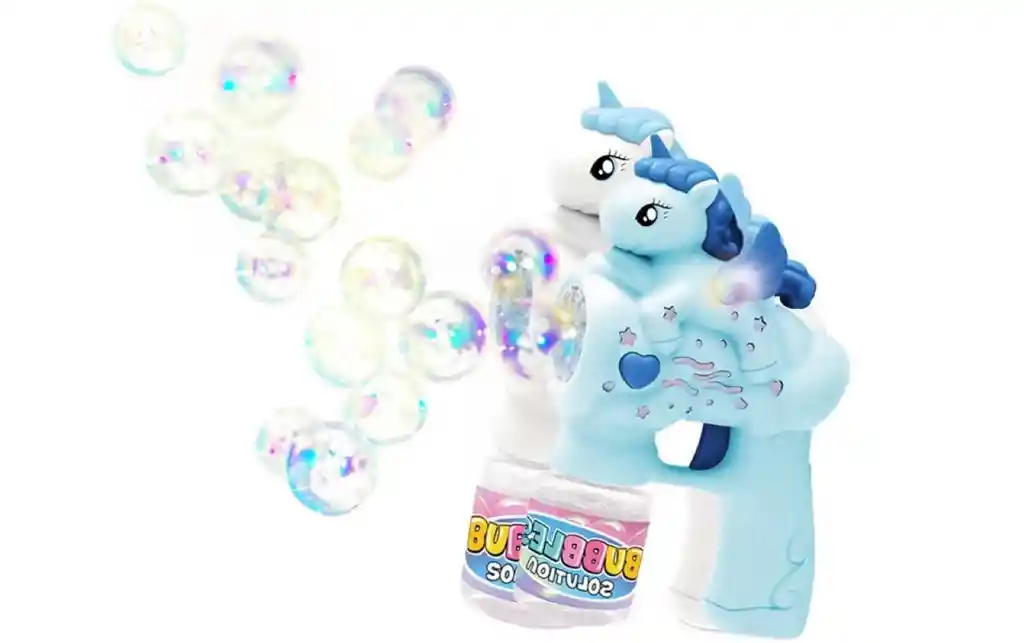 Maquina Burbujas Portatil Diseño Unicornio Para Niños