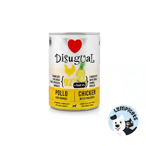 Disugual Dog Fruit - Pollo Y Piña Lata Por 400 Gr Alimento Para Perros