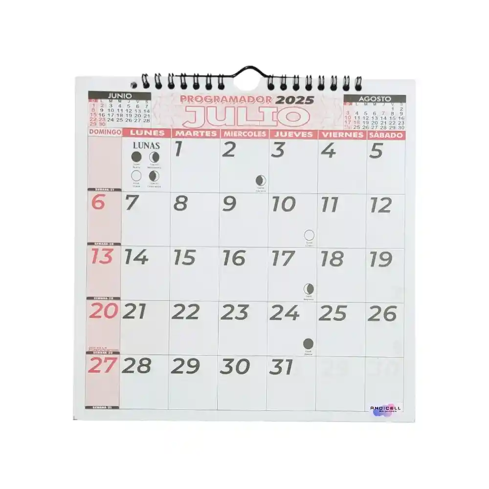 Calendario Programador 2025 Cuadrado 23x23