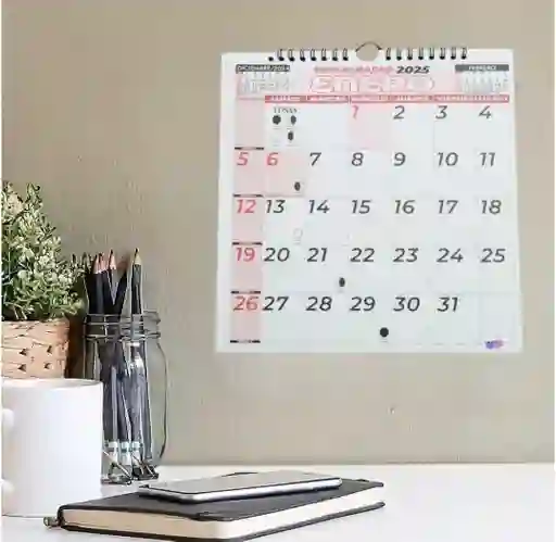 Calendario Programador 2025 Cuadrado 23x23