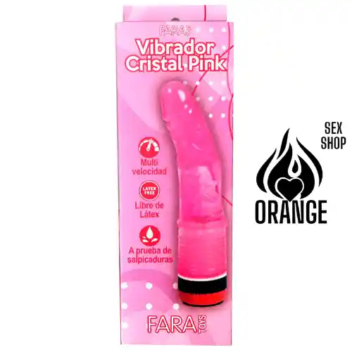 Vibrador Rosa Cristal Pink 17cm - Fara Toys