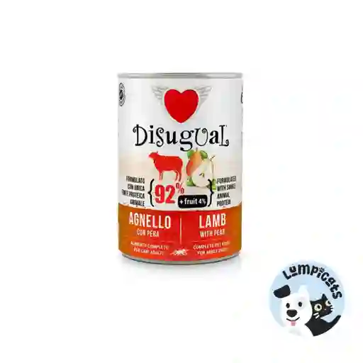 Disugual Dog Fruit - Cordero Y Pera Lata Por 400 Gr Alimento Para Perros