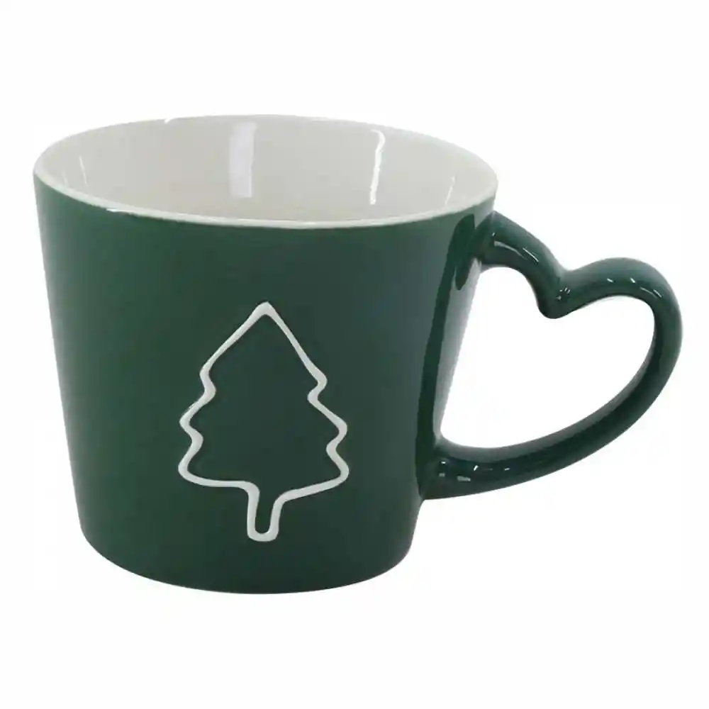 Mug Taza 370ml Navideña Corazon Verde Expressions Christmas