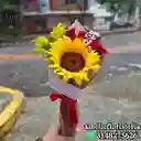 Bouquet De Girasol Y 3 Rosas