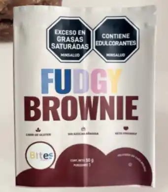 Brownie Fudgy Keto Sin Azúcar Bites 50g