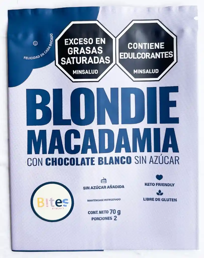 Blondie Macadamia Blanco Sin Azúcar 70g