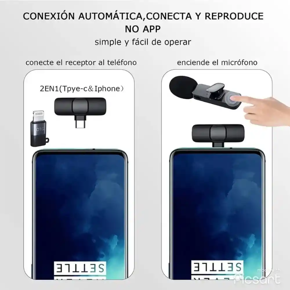 Micrófono Inalámbrico De Solapa K8 Para Iphone Y Tipo C