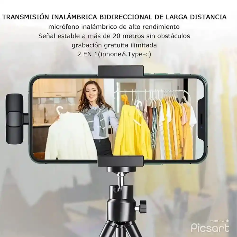 Micrófono Inalámbrico De Solapa K8 Para Iphone Y Tipo C