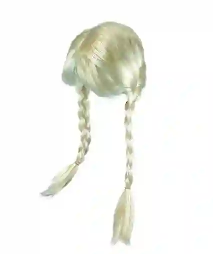 Peluca Rubia Larga Con Trenza Para Hora Loca, Halloween, Carnaval Ref. Pm-44907