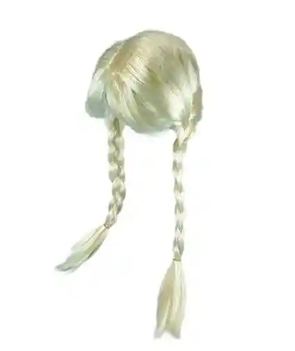 Peluca Rubia Larga Con Trenza Para Hora Loca, Halloween, Carnaval Ref. Pm-44907