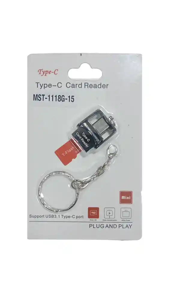 Mini Lector Usb Tipo 3.1 Para Memorias Microsd. Soporta Hasta 256gb. Tipo Llavero