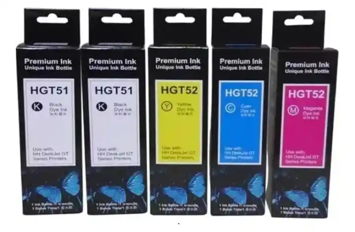 Combo 5 Tintas Hp Gt53 Gt52 Genericas