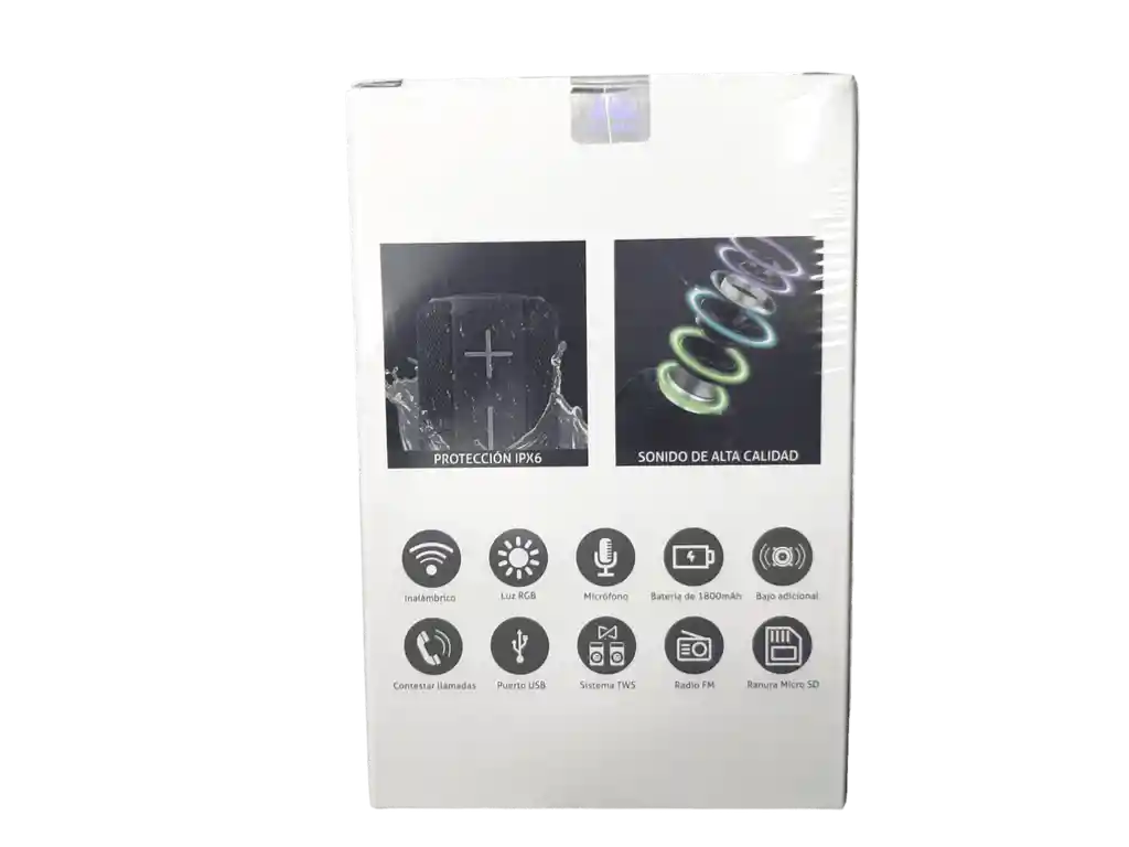 Parlante Inalambrico Bluetooth Movisun Bomb Con Luz Rgb Con Protección Ipx6 Color Gris