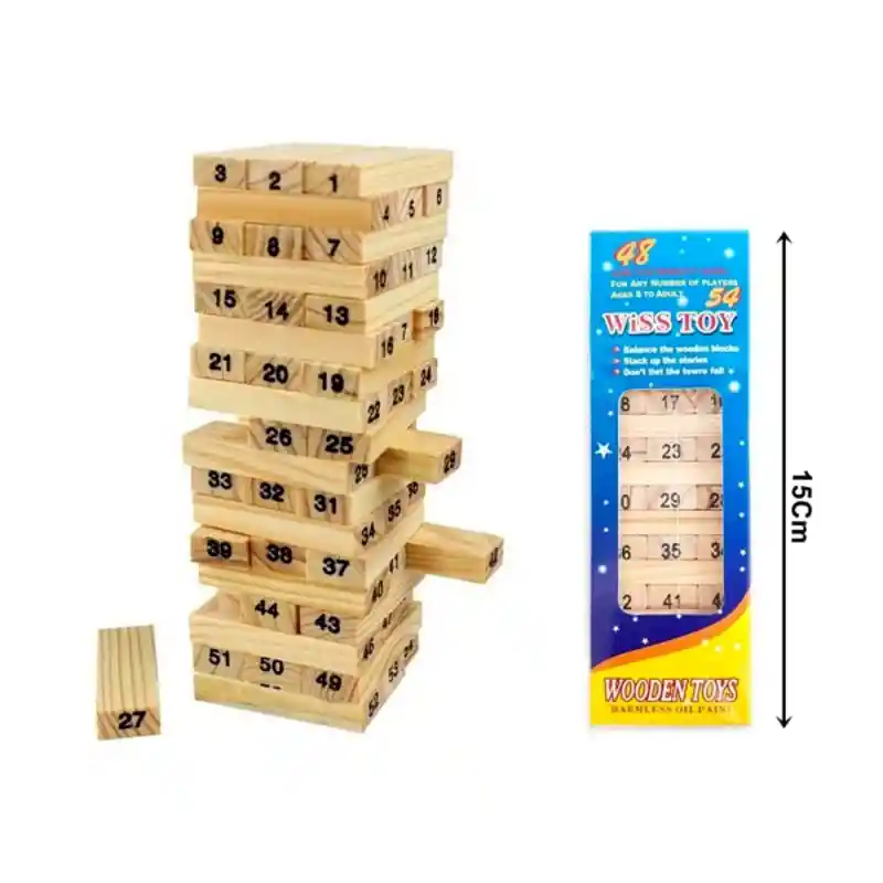 Jueguete - Jenga Yenga En Madera Con Dados