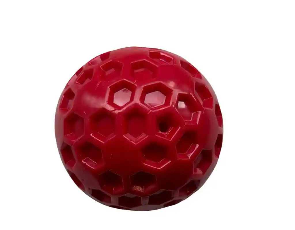 Juguete Para Perros Pelota Maciza Con Sonido Color Roja