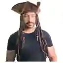 Sombrero Peluca Pirata Jack Sparrow 3 Puntas Caribe Disfraz