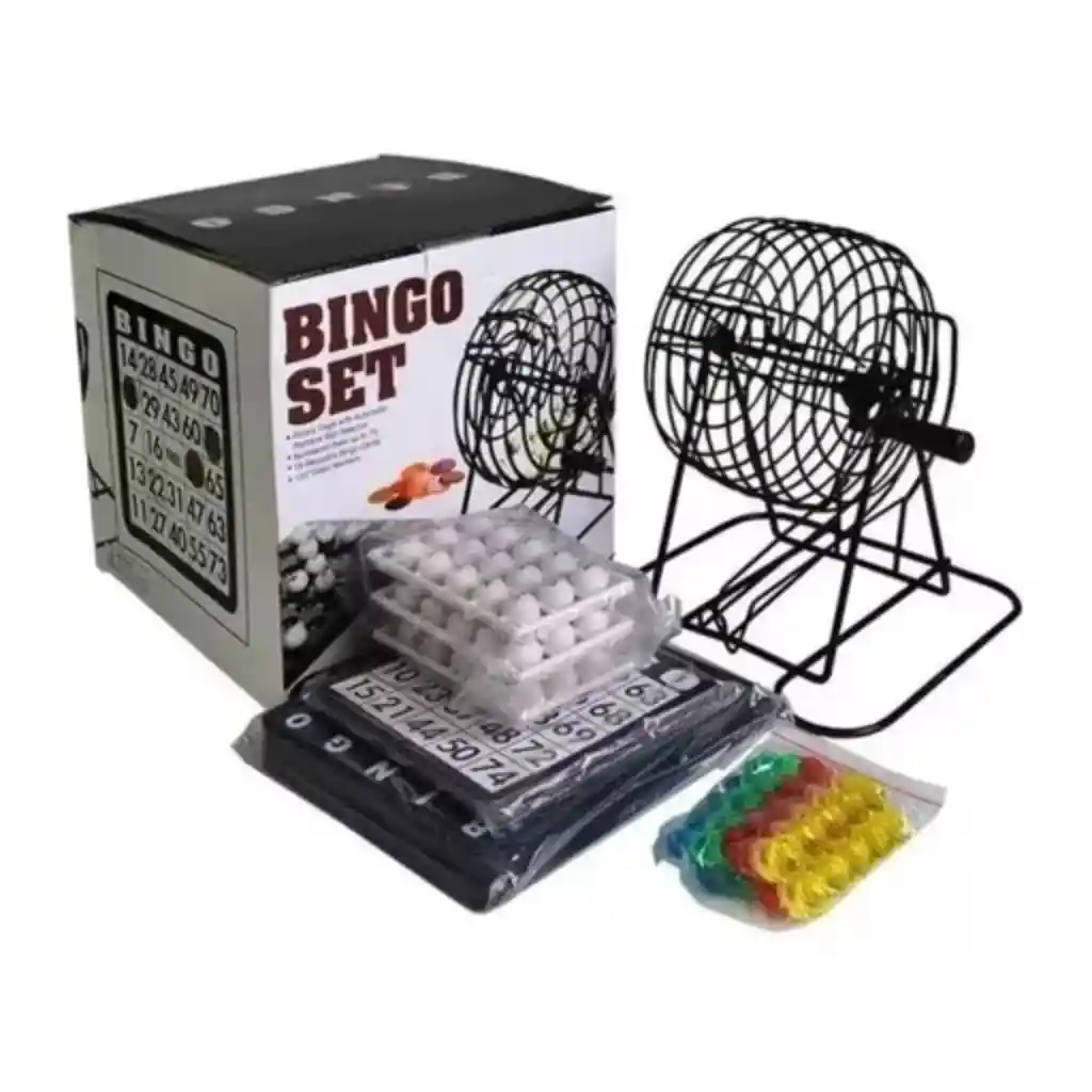 Bingo Set Juego De Mesa Con Balotera