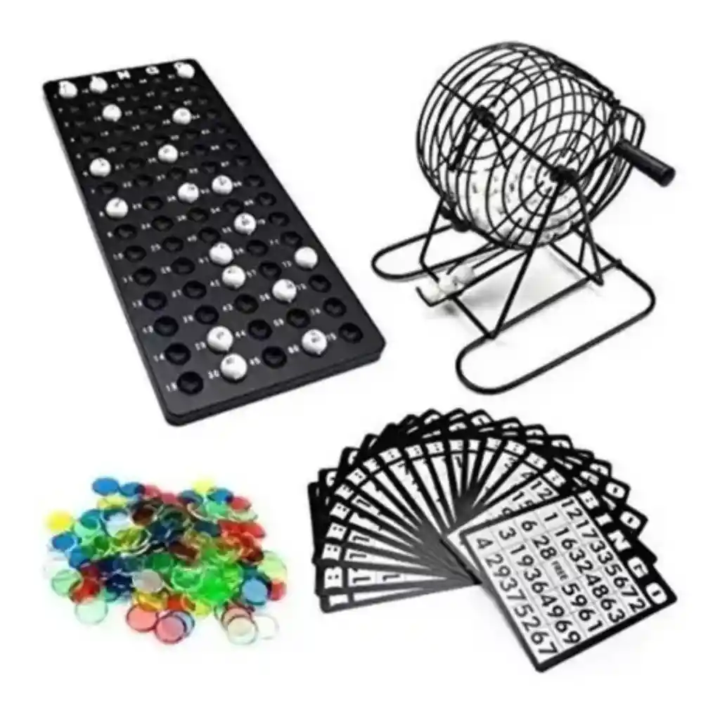 Bingo Set Juego De Mesa Con Balotera