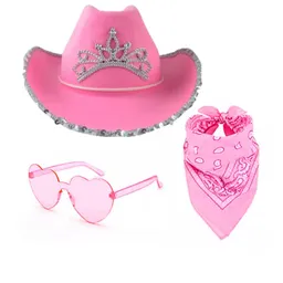 Combo Sombrero, Pañoleta Y Gafas Corazon Rosado Para Fiesta Despedida Soltera