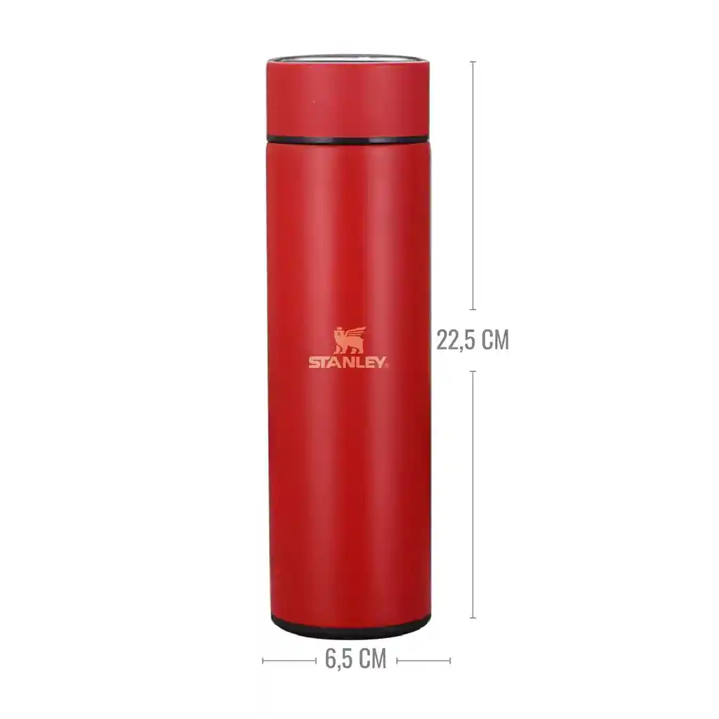 Termo Botella Para Bebidas Led Stanley 500 Ml Acero Inoxidable Digital Rojo