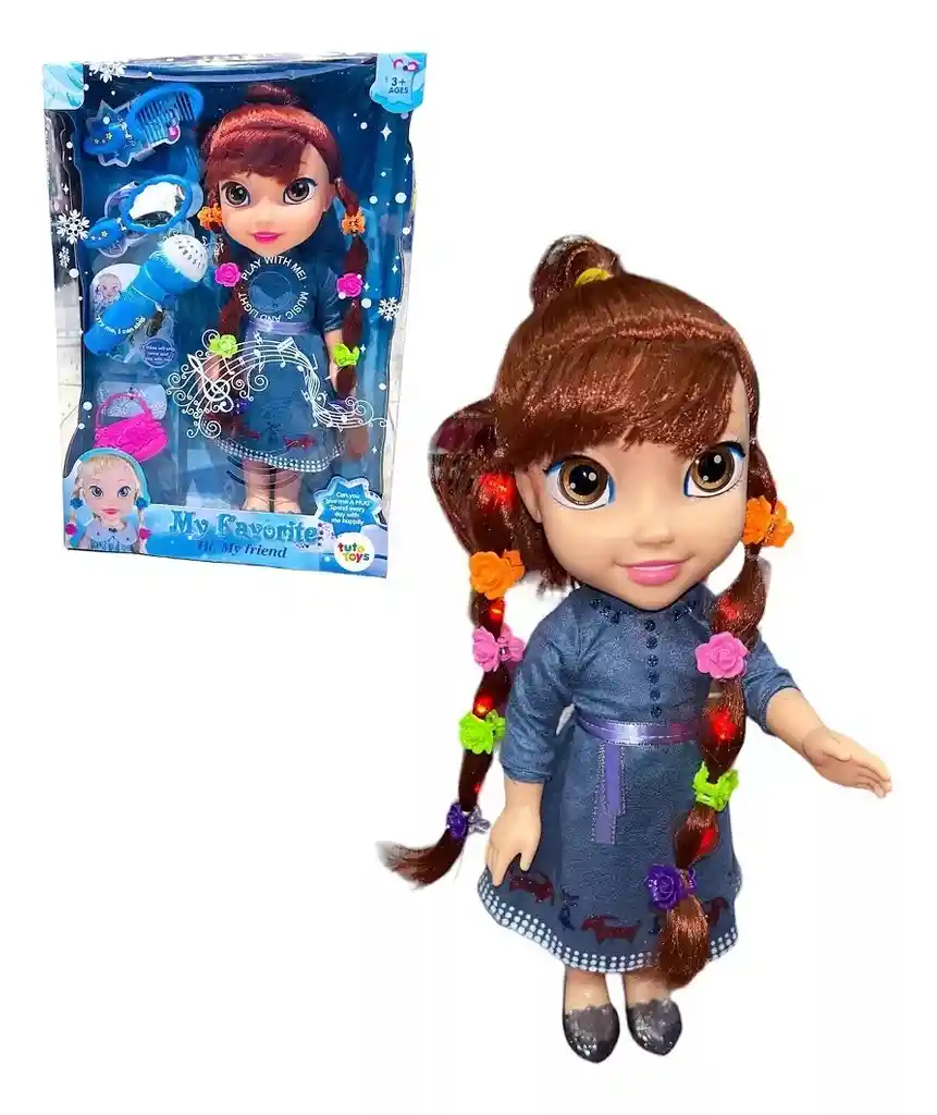 Muñeca Frozen Ana Con Luces Y Sonido