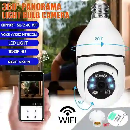 Camara Ip Wifi Foco Videocamara Seguridad Desde El Celular