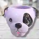 Maceta De Perrito Morado Con Negro