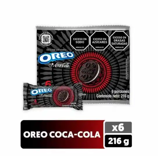 Galleta Oreo Coca Cola 6 Paquetes Individuales Con 4 Galletas