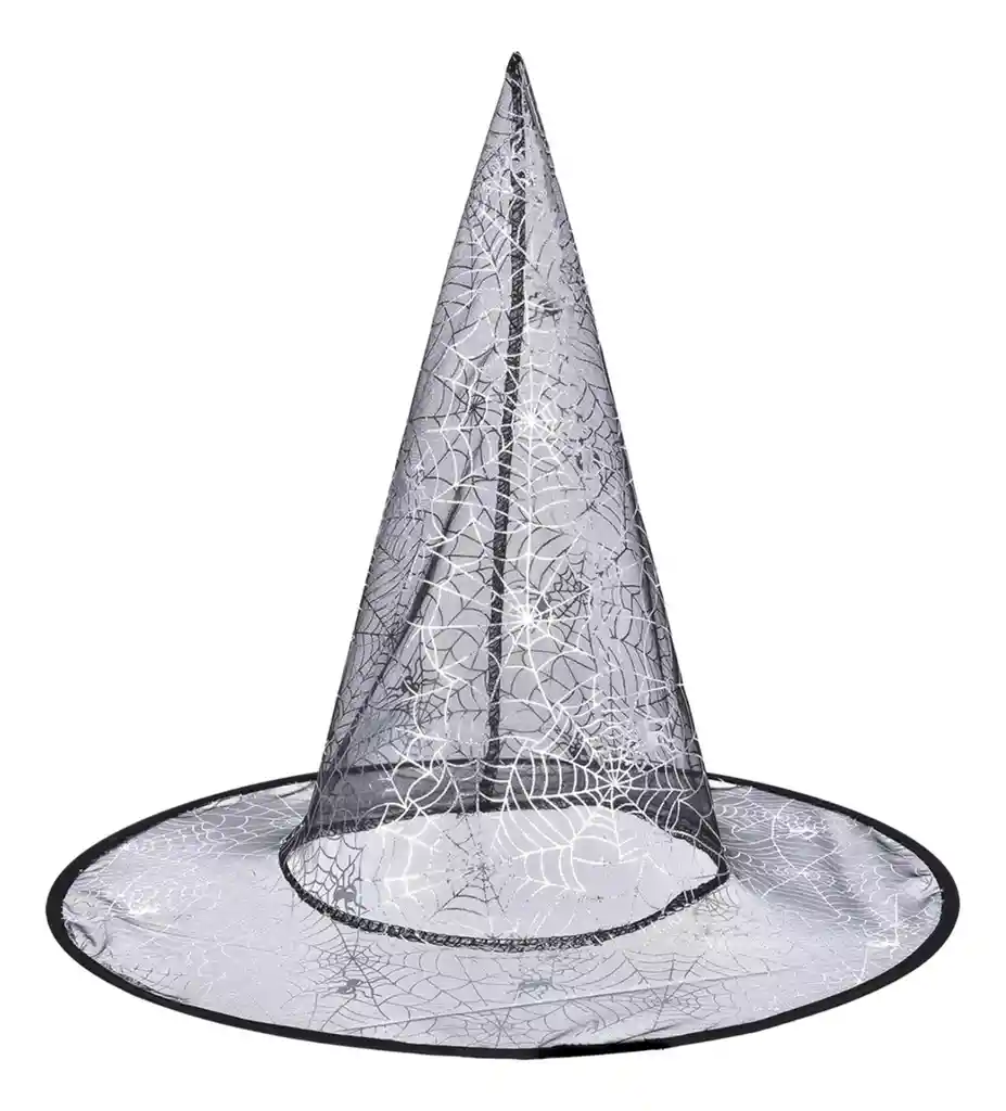 Sombrero De Bruja O Mago Traslucido De Telarañas Para Halloween