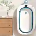 Bañera Plegable Para Bebés Con Termómetro Digital Azul