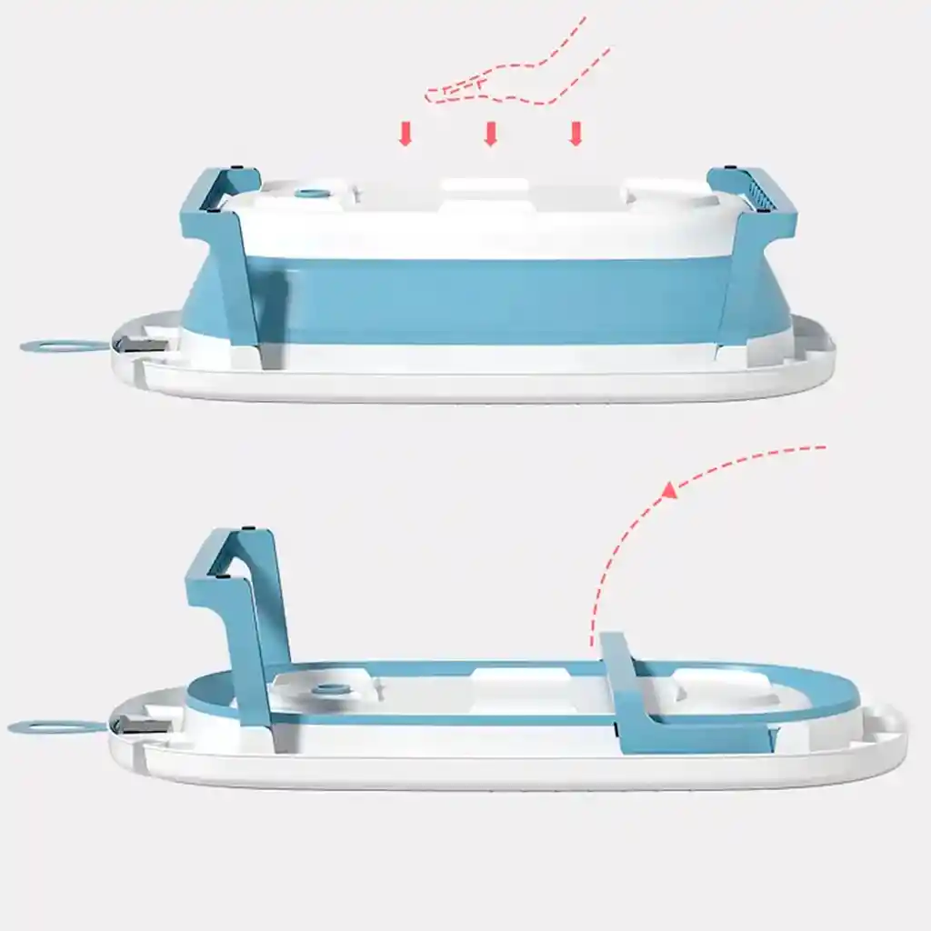 Bañera Plegable Para Bebés Con Termómetro Digital Azul