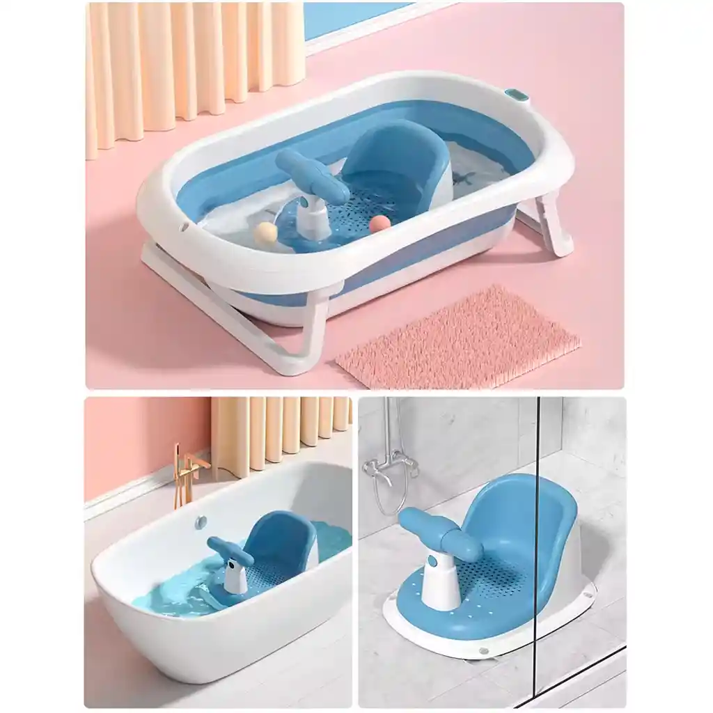 Soporte Asiento De Ducha Para Bebé. Con Manubrio Y Ventosas Antideslizantes Rosado