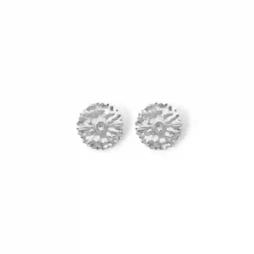 Aretes Con Flor De Margarita Pequeña Silver